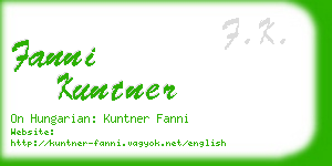 fanni kuntner business card